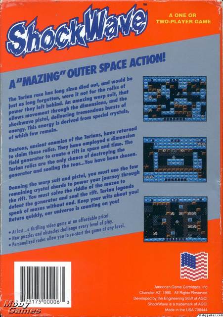 ShockWave - Nintendo Entertainment System (NES) (AGCI) video game collectible [Barcode 723175000063] - Main Image 2