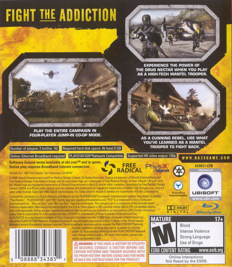 Haze - Sony PlayStation 3 (PS3) (Ubisoft - 1-16) video game collectible [Barcode 3307210266583] - Main Image 2
