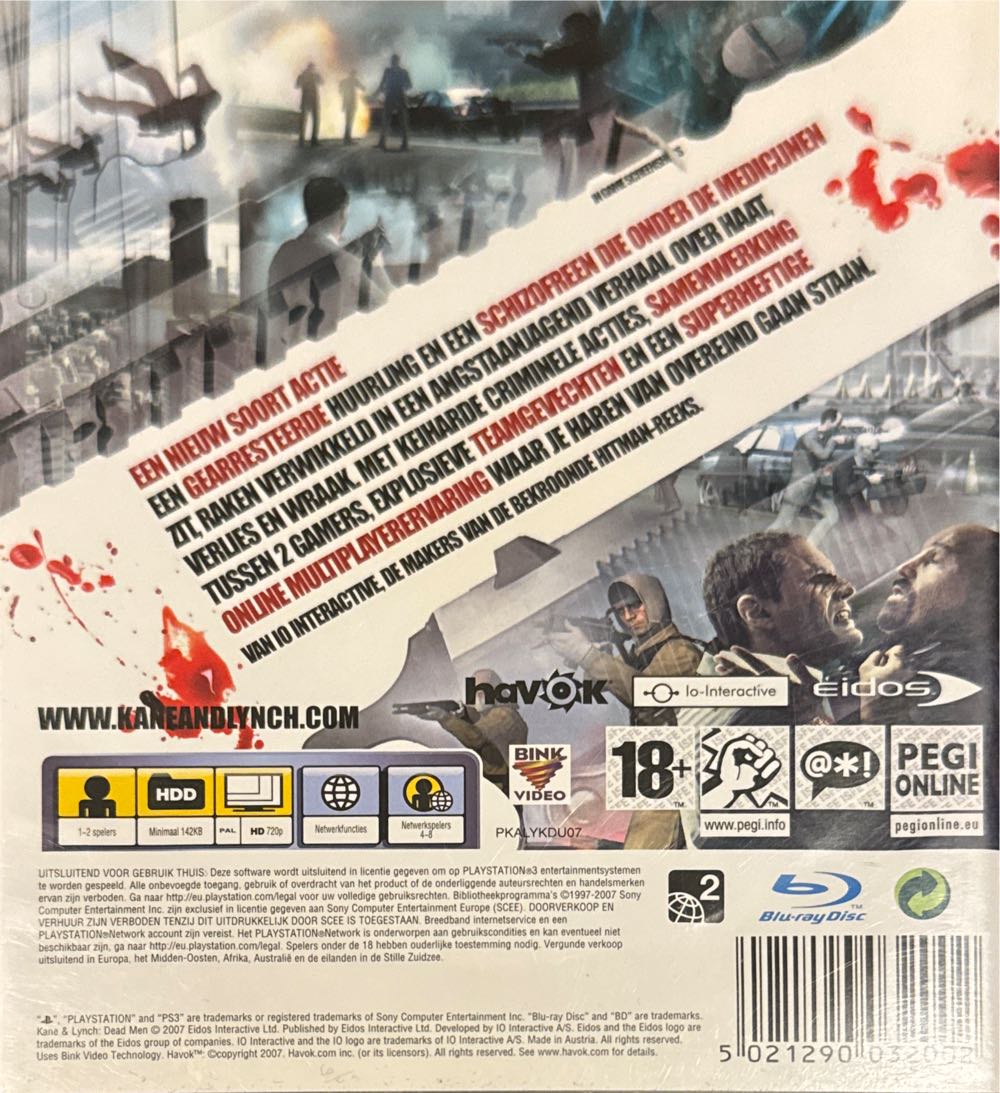 Kane and Lynch: Dead Men - Sony PlayStation 3 (PS3) (Eidos - 2) video game collectible [Barcode 5021290032002] - Main Image 2