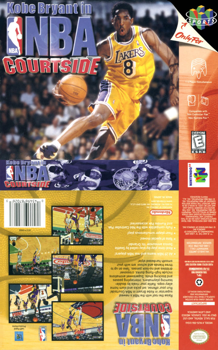 Kobe Bryant in NBA Courtside - Nintendo 64 (N64) (Nintendo - 1-4) video game collectible - Main Image 3