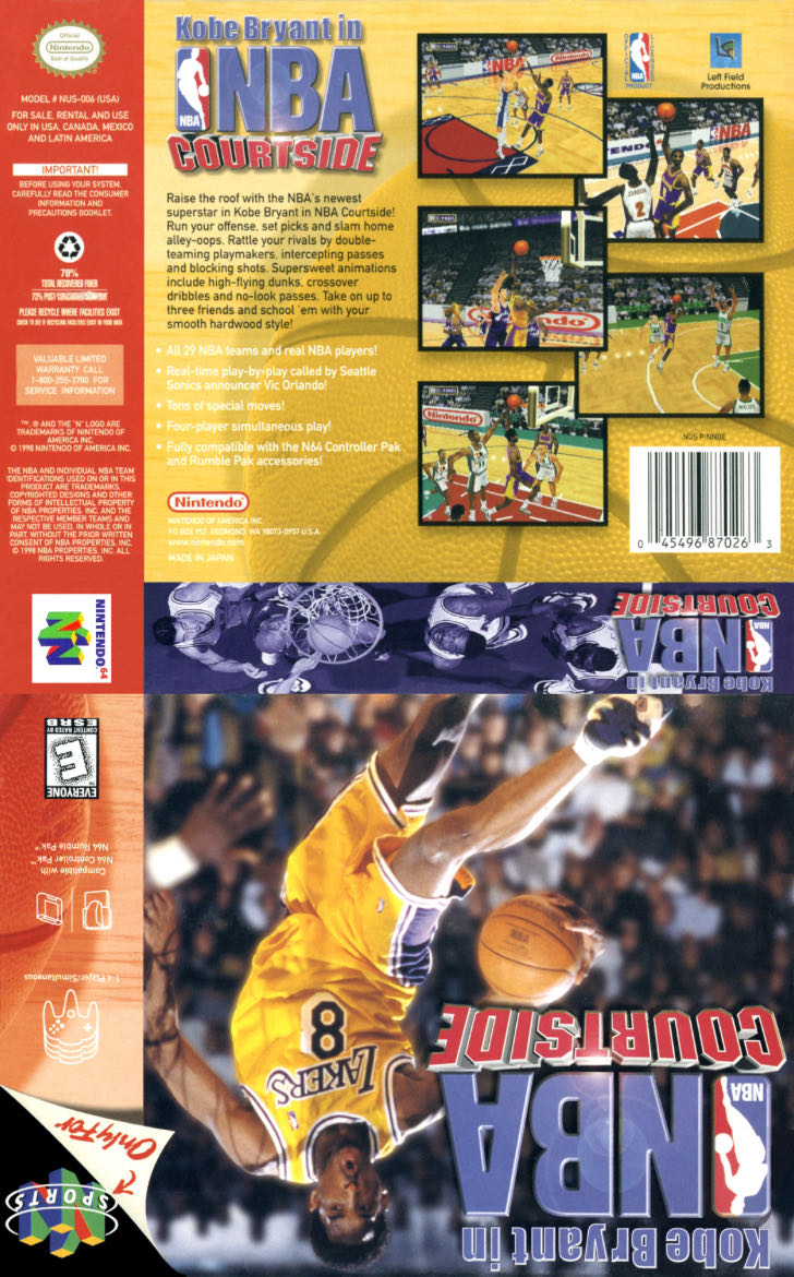 Kobe Bryant in NBA Courtside - Nintendo 64 (N64) (Nintendo - 1-4) video game collectible - Main Image 4