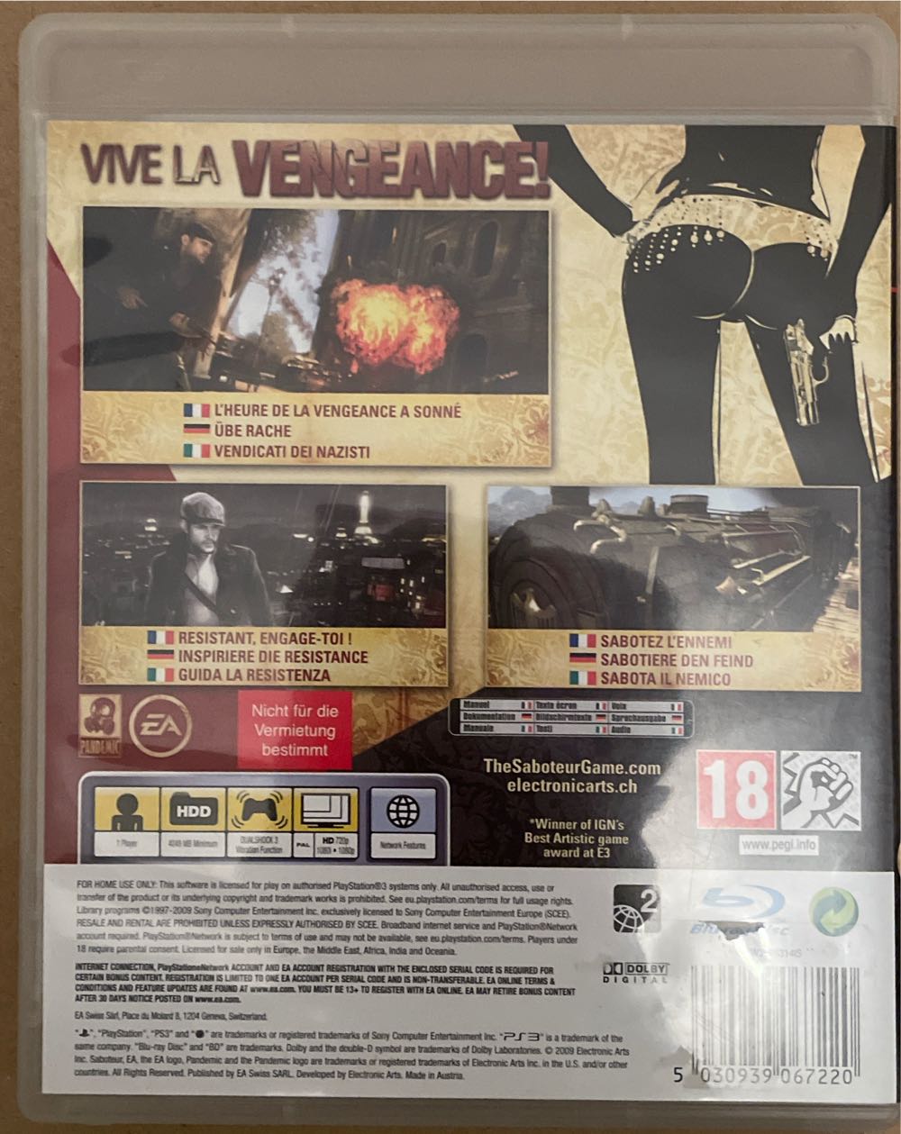 The Saboteur - Sony PlayStation 3 (PS3) (EA) video game collectible [Barcode 5030939067220] - Main Image 2