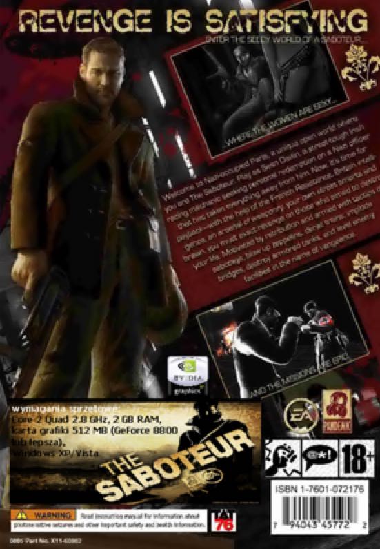 The Saboteur - Valve Steam video game collectible [Barcode 5030939067237] - Main Image 2