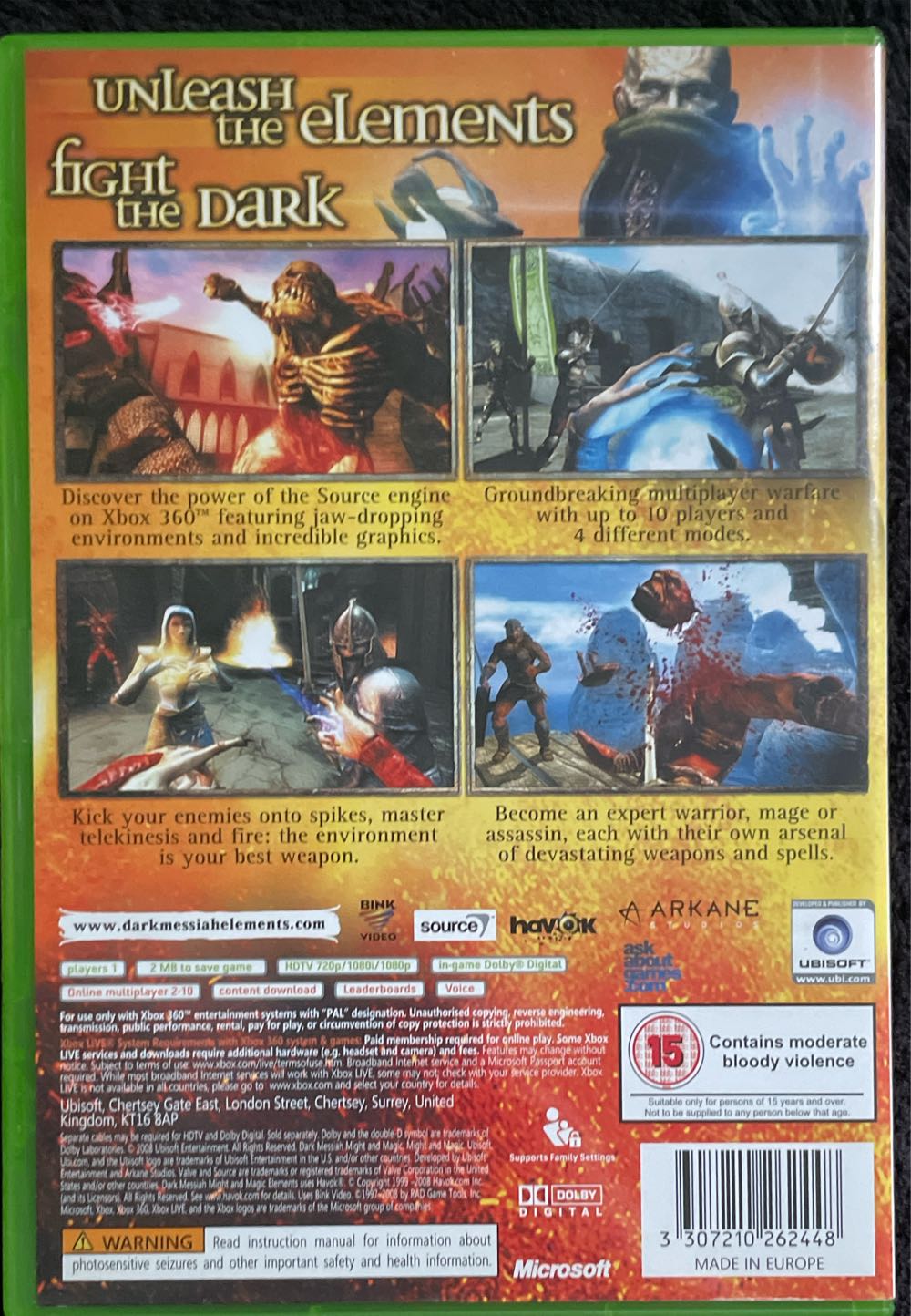 Dark Messiah of Might and Magic Elements - Microsoft Xbox 360 (Ubisoft - 1) video game collectible [Barcode 3307210262448] - Main Image 2
