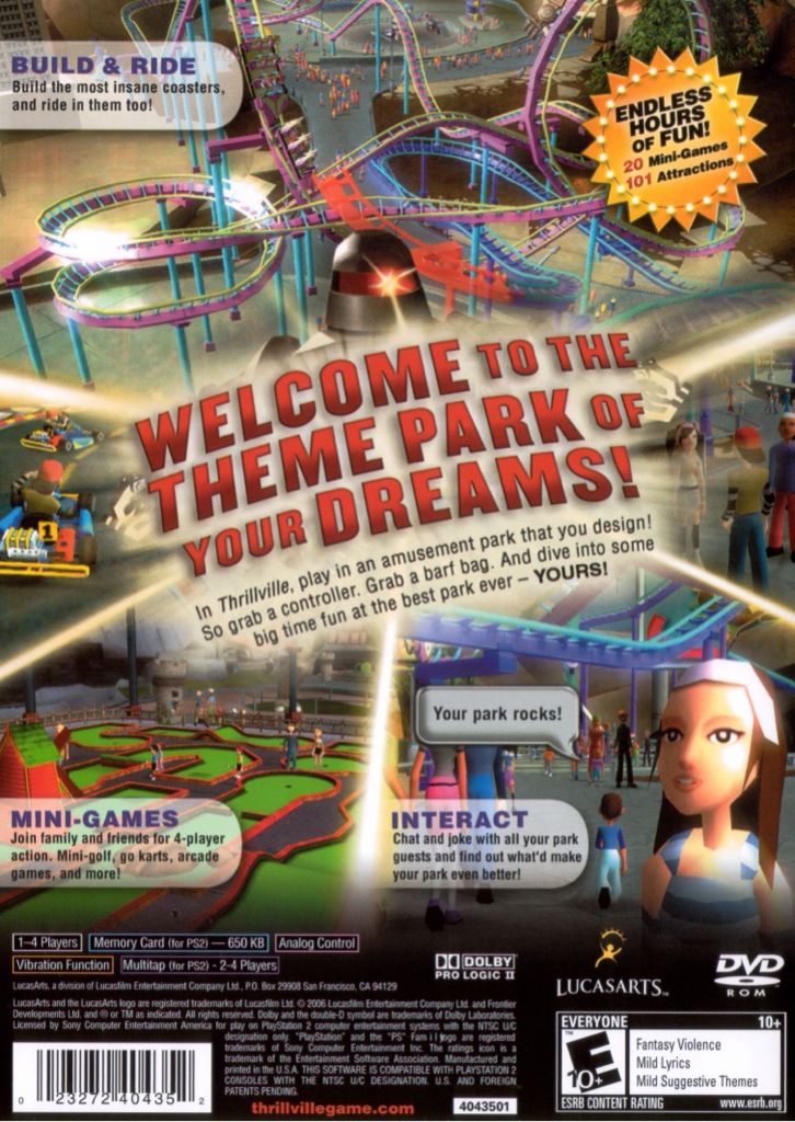 Thrillville - Sony PlayStation 2 (PS2) (LucasArts - 1-4) video game collectible [Barcode 023272404352] - Main Image 2