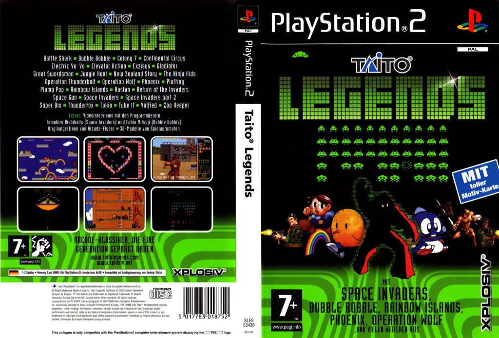 Taito Legends - Sony PlayStation 2 (PS2) (Empire Interactive - 2) video game collectible [Barcode 5017783018738] - Main Image 2