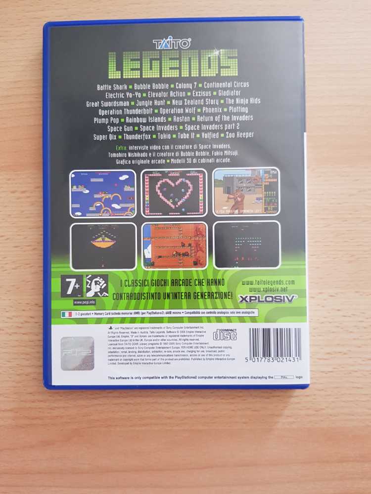 Taito Legends - Sony PlayStation 2 (PS2) (Xplosiv - 2) video game collectible [Barcode 5017783021431] - Main Image 2