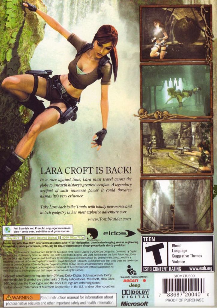 Lara Croft Tomb Raider: Legend - Microsoft Xbox (Eidos Interactive - 1) video game collectible [Barcode 788687200394] - Main Image 2