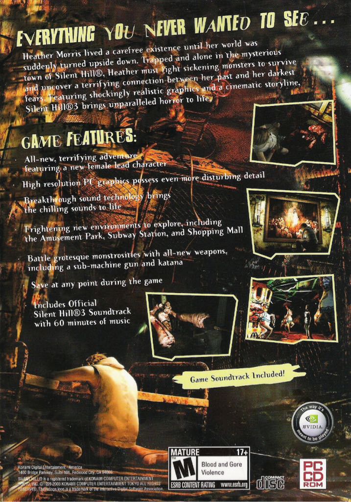 Silent Hill 3 - Sony PlayStation 2 (PS2) (Konami - 1) video game collectible [Barcode 4012927023785] - Main Image 2