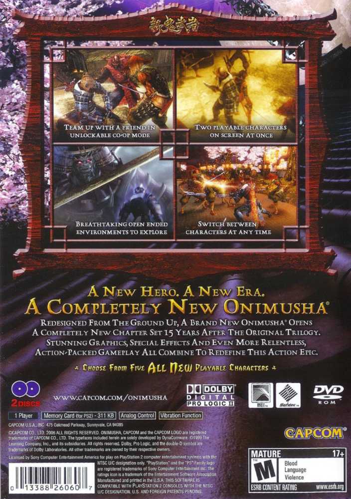 Onimusha: Dawn of Dreams - Sony PlayStation 2 (PS2) (Capcom - 1) video game collectible [Barcode 2014420260607] - Main Image 2