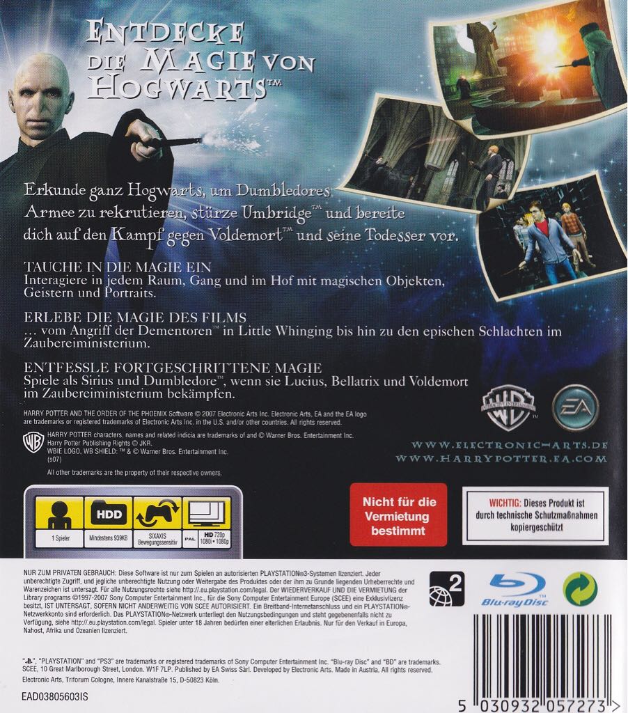 Harry Potter and The Order Of The Phoenix - Sony PlayStation 3 (PS3) (Electronic-Arts - 1) video game collectible [Barcode 5030932057273] - Main Image 2
