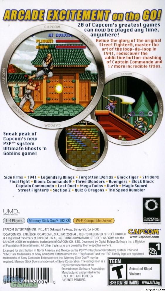 CAPCOM CLASSICS COLLECTION - Sony PlayStation Portable (PSP) (Capcom) video game collectible [Barcode 4976219023245] - Main Image 2
