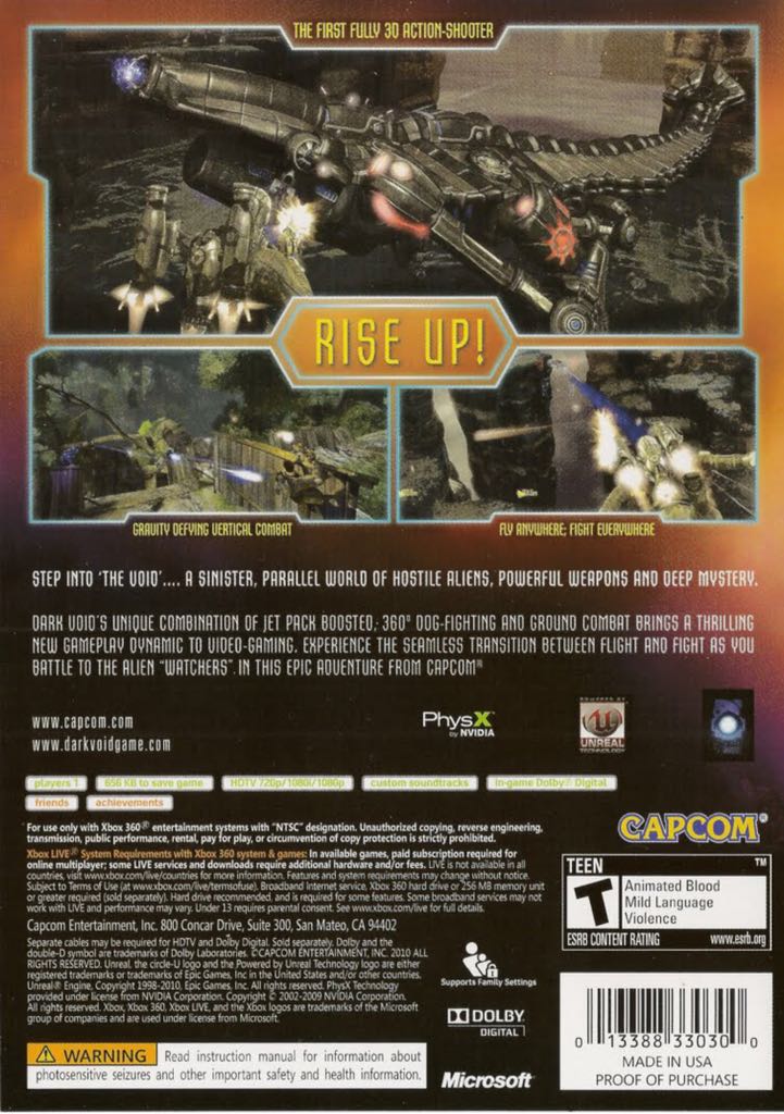 Dark Void - Microsoft Xbox 360 (Capcom - 1) video game collectible [Barcode 5055060961766] - Main Image 2