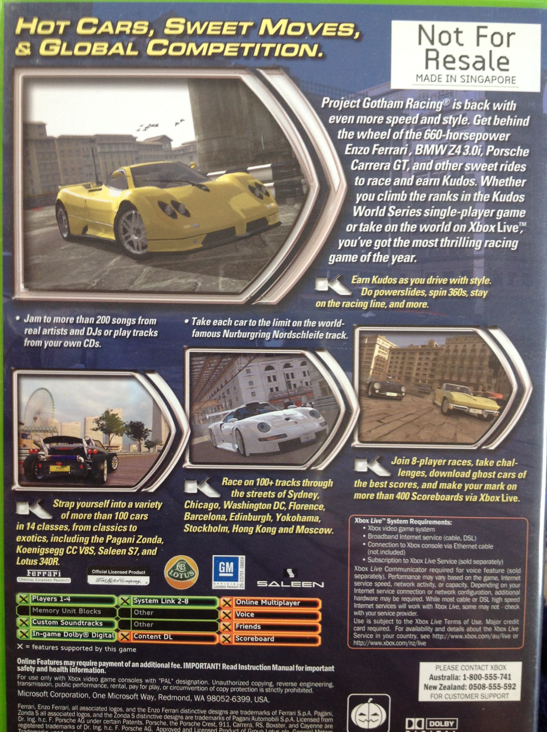 Project Gotham Racing 2 - Microsoft Xbox Live (Microsoft Game Studios - 1-4) video game collectible - Main Image 2