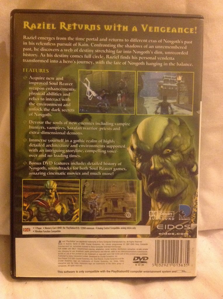 Soul Reaver 2 - Sony PlayStation 2 (PS2) (Eidos Interactive - 1) video game collectible [Barcode 5032921013635] - Main Image 2