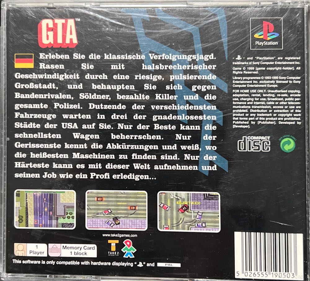 Grand Theft Auto - Sony PlayStation video game collectible [Barcode 5026555190503] - Main Image 2
