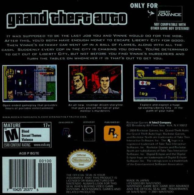 Grand Theft Auto - Nintendo Game Boy Advance (GBA) (Rockstar) video game collectible - Main Image 2