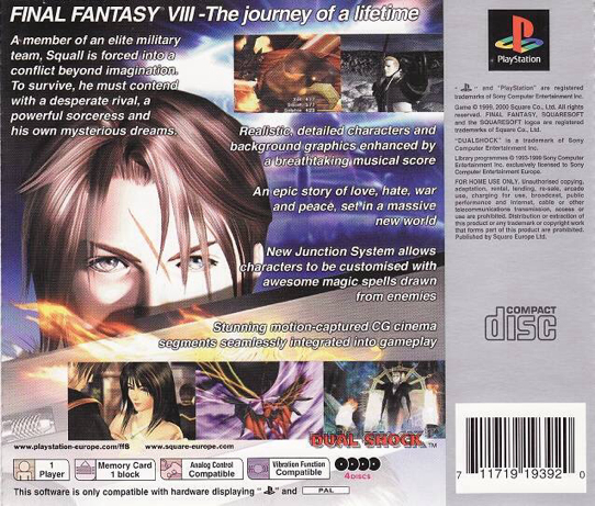Final Fantasy VIII - Sony PlayStation (Sony Computer Entertainment - 1) video game collectible [Barcode 711719194026] - Main Image 2