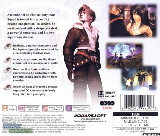 Final Fantasy VIII - Sony PlayStation Network (PSN) (SquareSoft - 1) video game collectible [Barcode 71178585] - Main Image 2