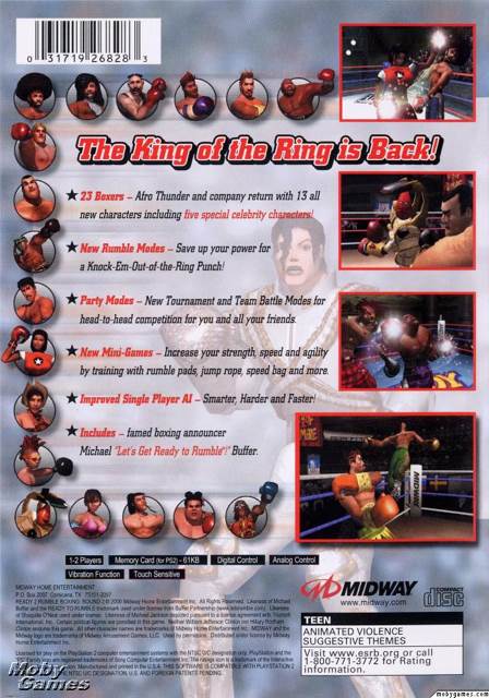 Ready 2 Rumble Boxing: Round 2 - Sony PlayStation 2 (PS2) (Midway - 1-2) video game collectible [Barcode 031719268283] - Main Image 2