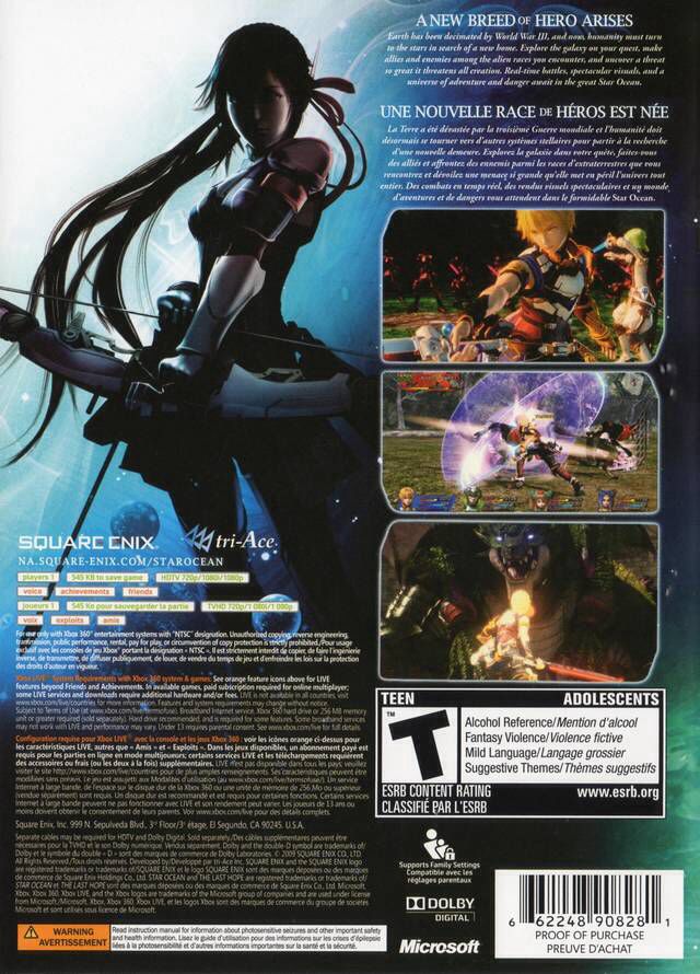 Star Ocean: The Last Hope - Microsoft Xbox 360 (Square Enix - 1) video game collectible [Barcode 662248908281] - Main Image 2
