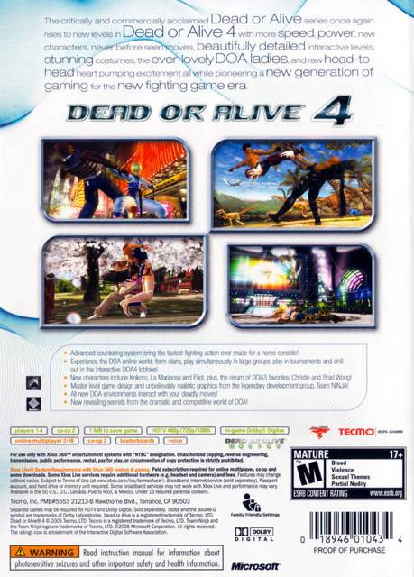 Dead Or Alive 4 - Microsoft Xbox 360 (Tecmo - 16) video game collectible - Main Image 2