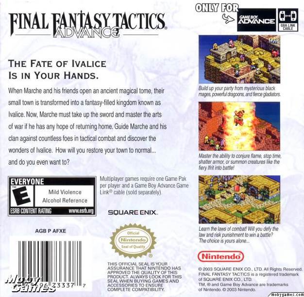 Final Fantasy Tactics Advance - Nintendo Game Boy Advance (GBA) (Square Enix - 2) video game collectible [Barcode 045496733377] - Main Image 2