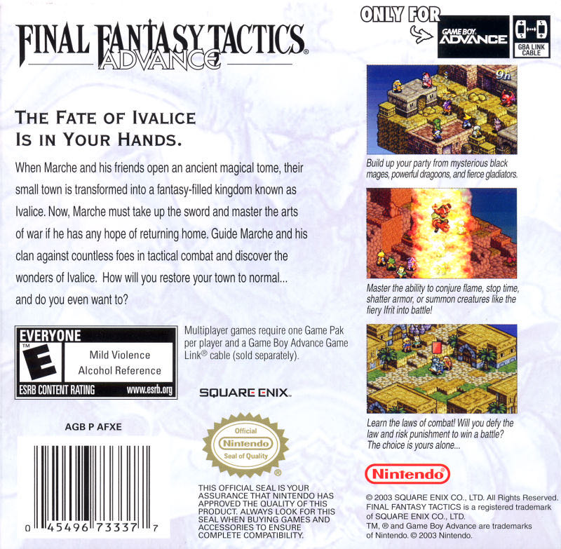 Final Fantasy Tactics Advance - Nintendo Game Boy Advance (GBA) (Nintendo/ Square Enix - 1) video game collectible - Main Image 2