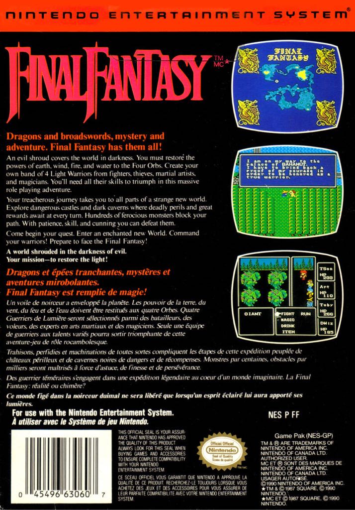 Final Fantasy - Nintendo Entertainment System (NES) (Nintendo - 1) video game collectible [Barcode 0045496630607] - Main Image 2