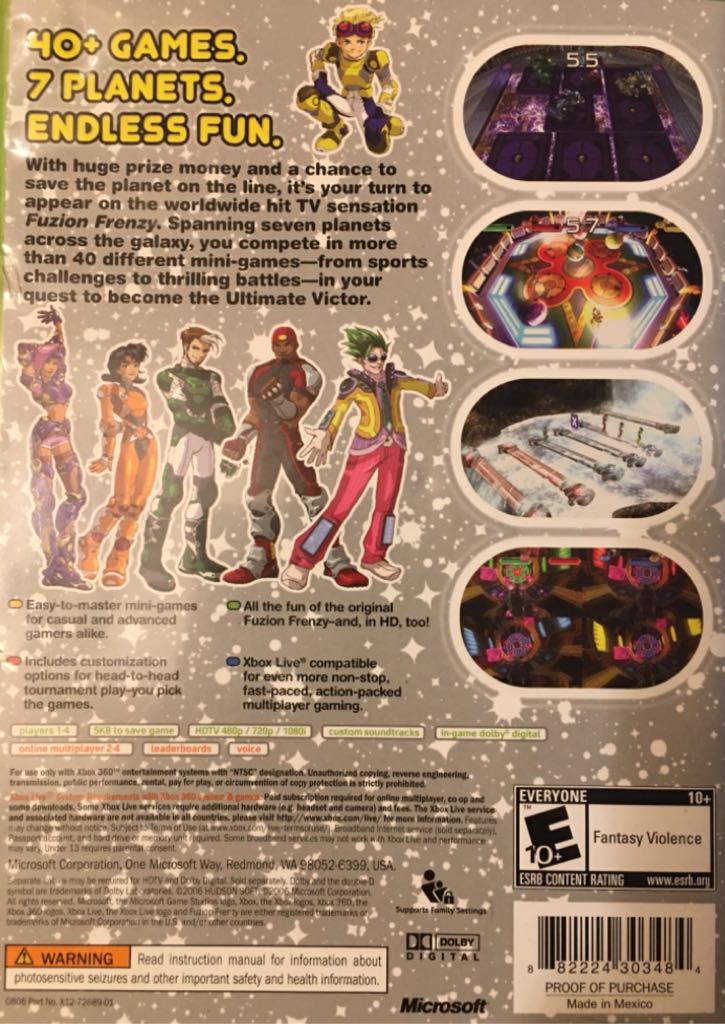 360 Fuzion Frenzy 2 - Microsoft Xbox 360 (Atari - 1-4) video game collectible [Barcode 882224303484] - Main Image 2