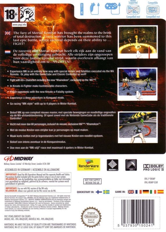 Mortal Kombat: Armageddon - Nintendo Wii (Midway - Up to 4 Players) video game collectible [Barcode 5037930150296] - Main Image 2