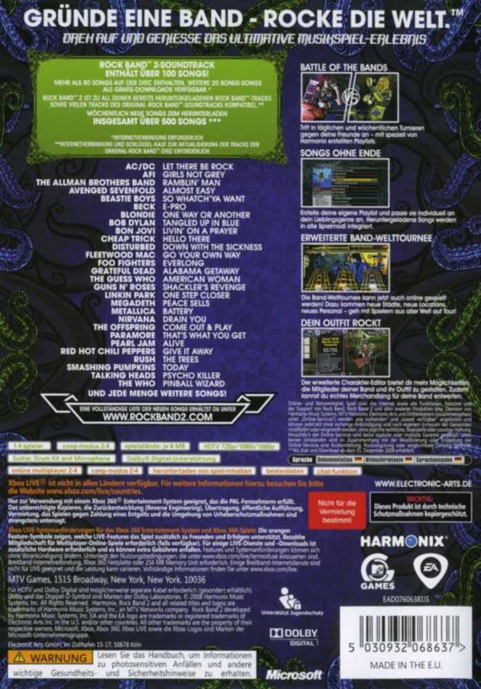 Rock Band 2 - Microsoft Xbox 360 (Electronic Arts - 1-4) video game collectible - Main Image 2