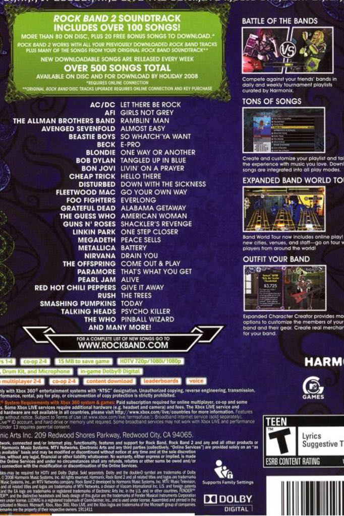 RockBand 2 - Sony PlayStation 3 (PS3) video game collectible - Main Image 2