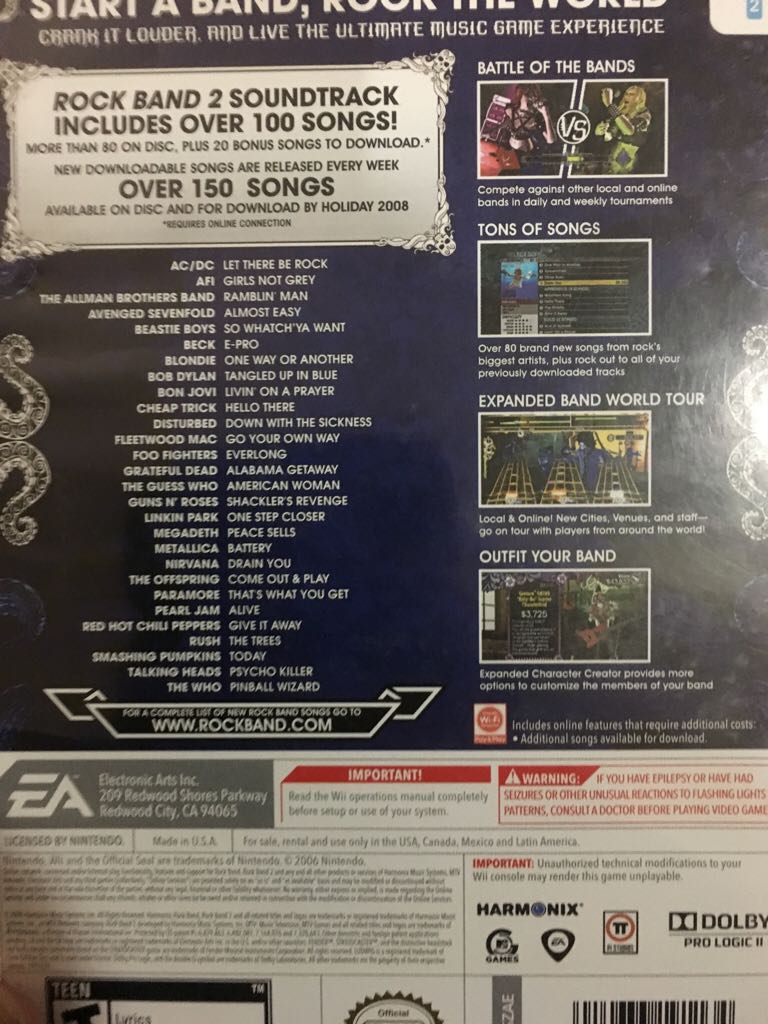 RockBand 2 - Nintendo Wii video game collectible - Main Image 2