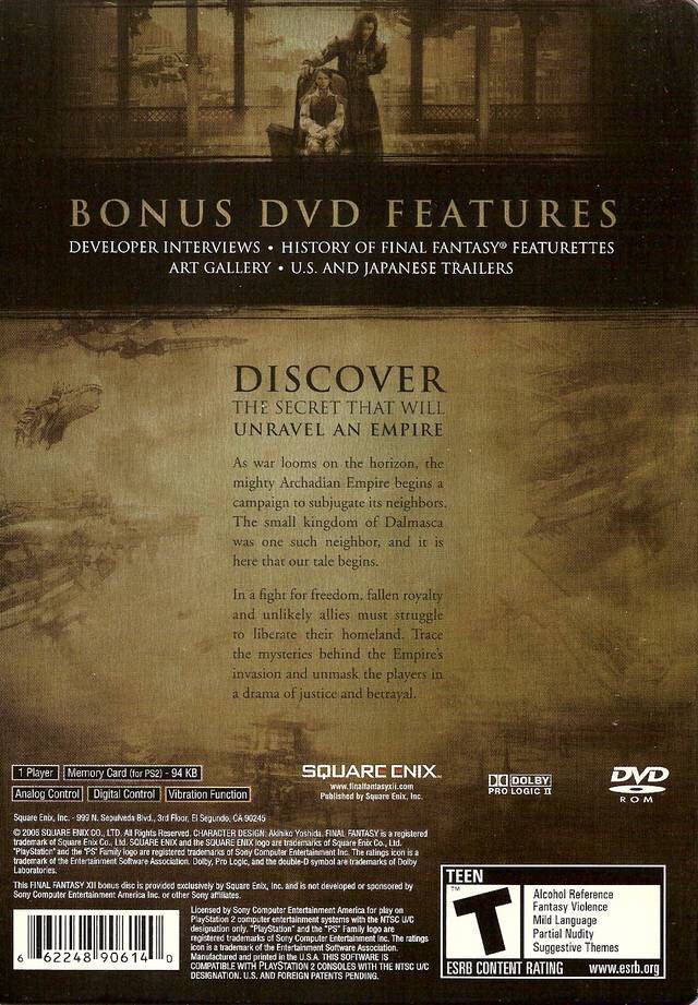 Final Fantasy XII - Sony PlayStation 2 (PS2) (Square Enix - 1) video game collectible [Barcode 3667738906140] - Main Image 2