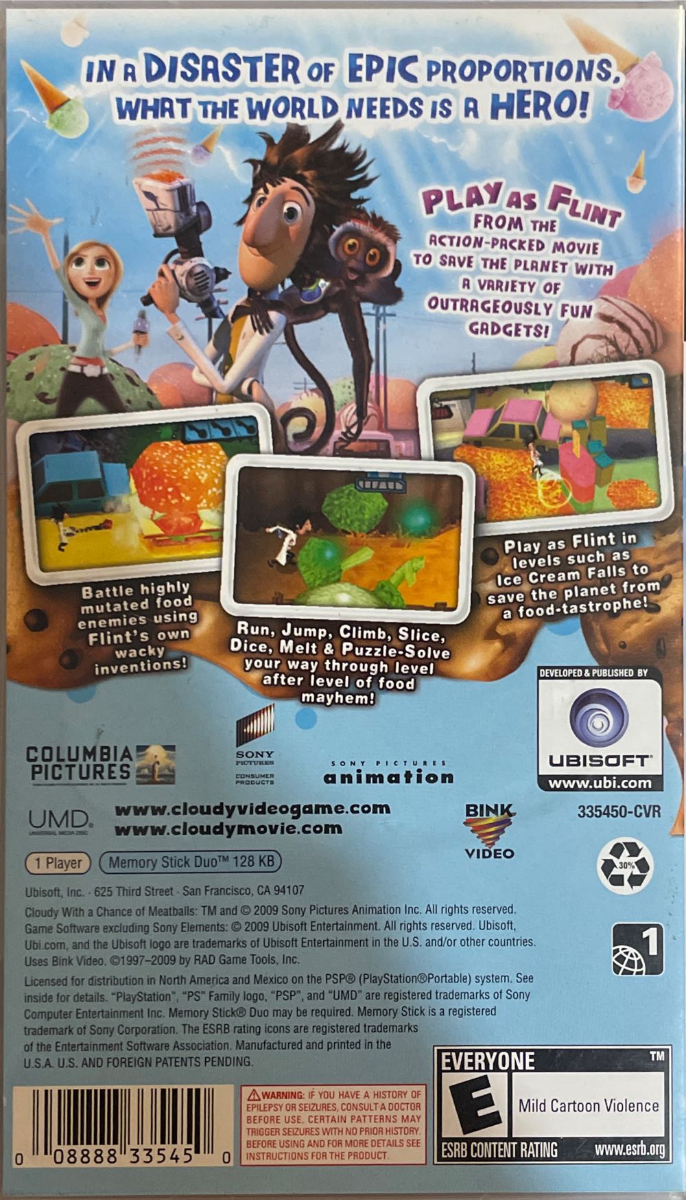 Cloudy With A Chance Of Meatballs - Sony PlayStation Portable (PSP) (Ubisoft) video game collectible [Barcode 008888335450] - Main Image 2