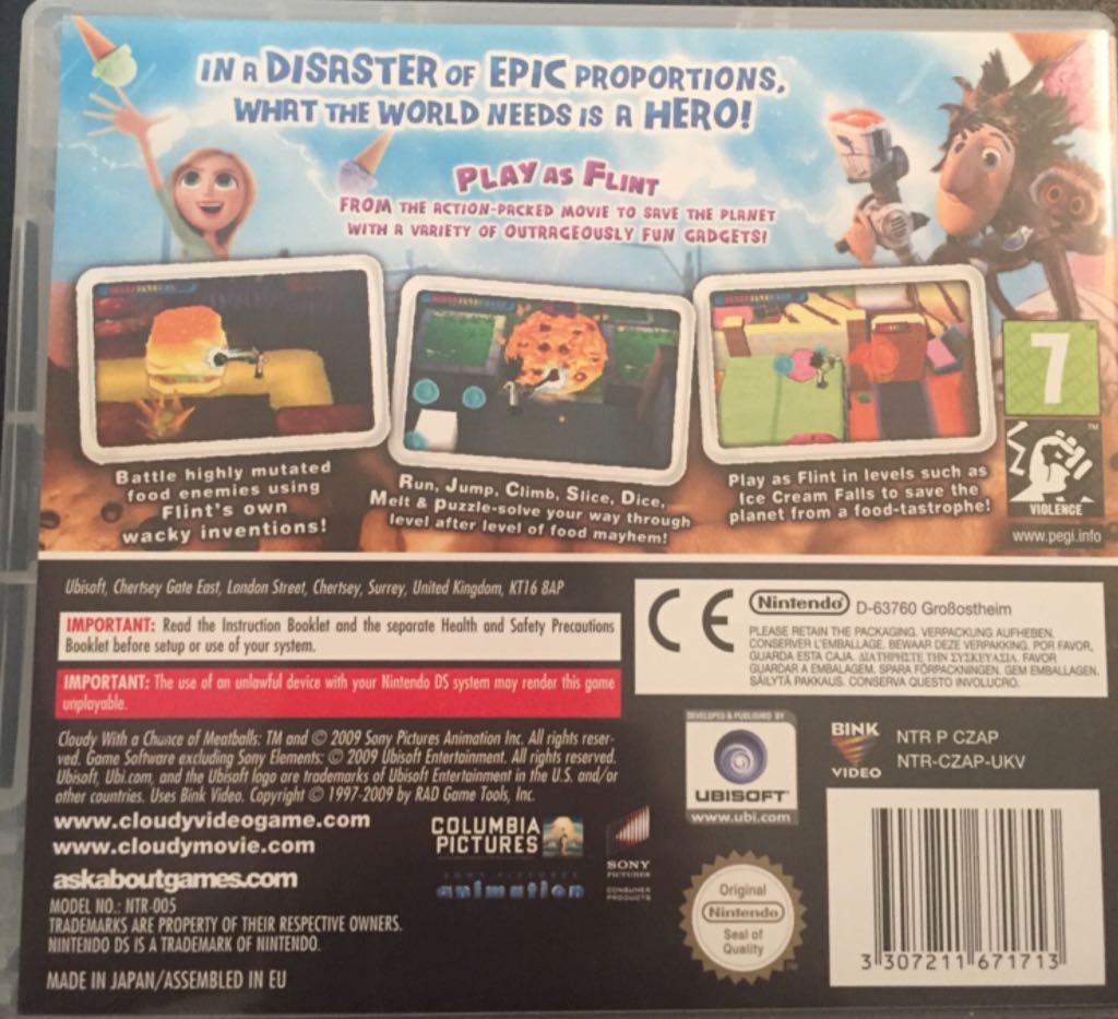 Cloudy With A Chance Of Meatballs - Nintendo DS (Urbisoft - 1) video game collectible [Barcode 3307211671713] - Main Image 2
