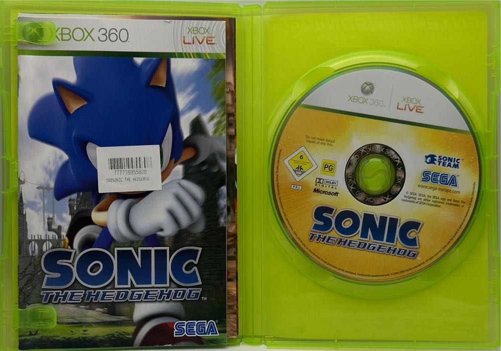 Sonic The Hedgehog (Slip Cover) - Microsoft Xbox 360 (Sega - 2) video game collectible [Barcode 5060138430433] - Main Image 4