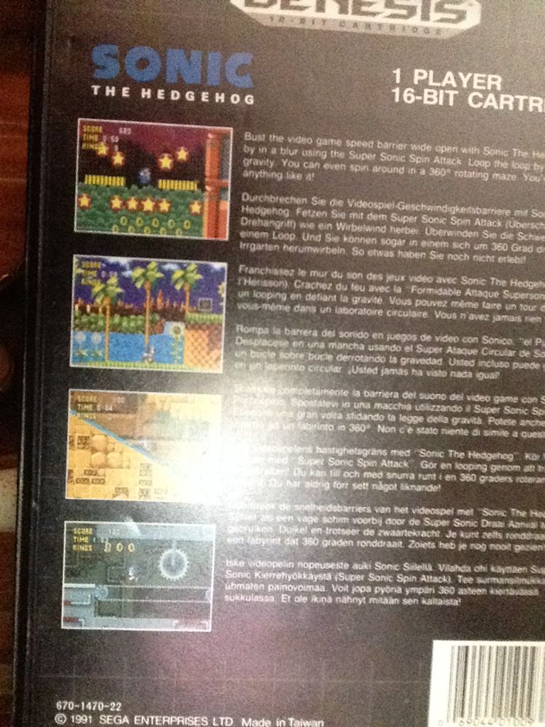 Sonic The Hedgehog - Sega Genesis (Mega Drive) (1) video game collectible - Main Image 2