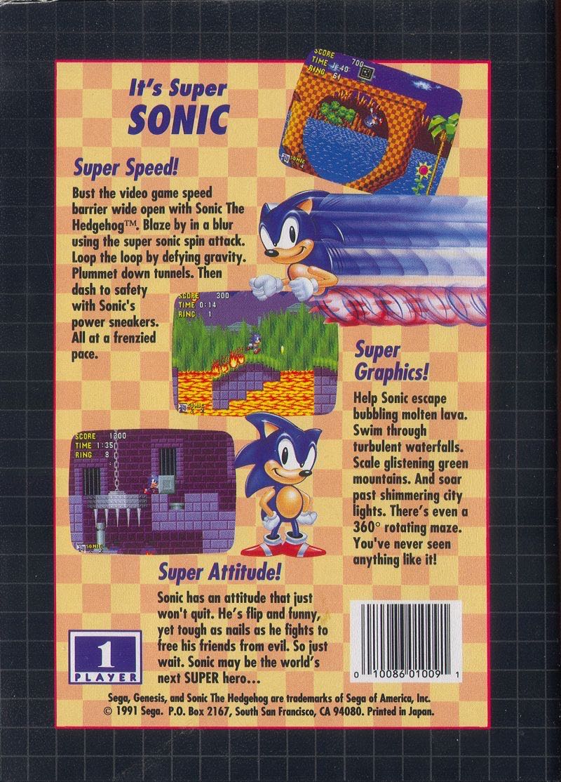 Sonic The Hedgehog - Sega Genesis (Mega Drive) (Sega - 1) video game collectible - Main Image 2