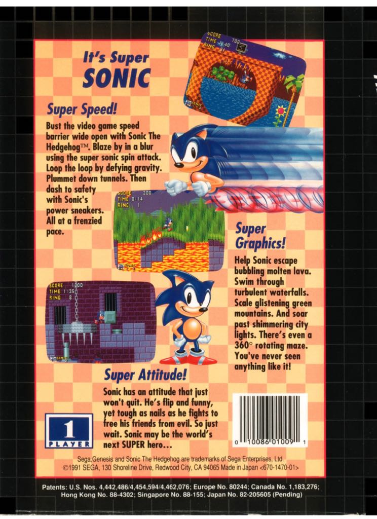Sonic The Hedgehog - Sega Genesis (Mega Drive) video game collectible - Main Image 2