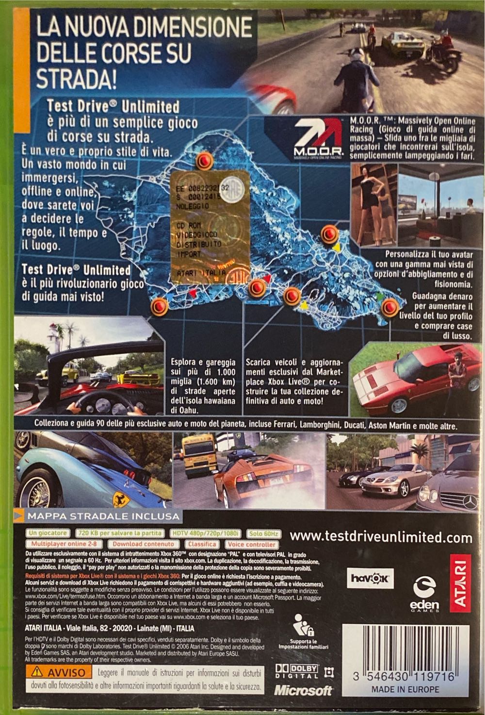 Test Drive Unlimited - Microsoft Xbox 360 (Atari - 1-8) video game collectible [Barcode 3546430119716] - Main Image 2