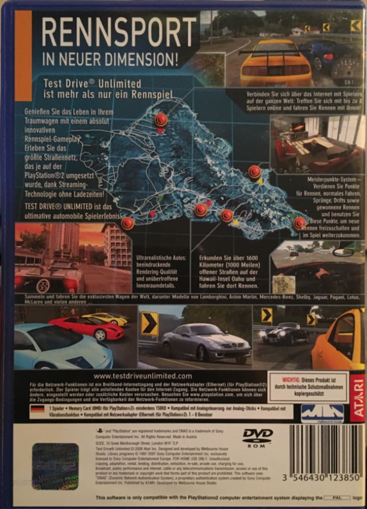 Test Drive Unlimited - Sony PlayStation 2 (PS2) (Atari - 1) video game collectible [Barcode 3546430123850] - Main Image 2