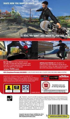 Tony Hawks Project 8 - Sony PlayStation Portable (PSP) video game collectible [Barcode 5030917039881] - Main Image 2