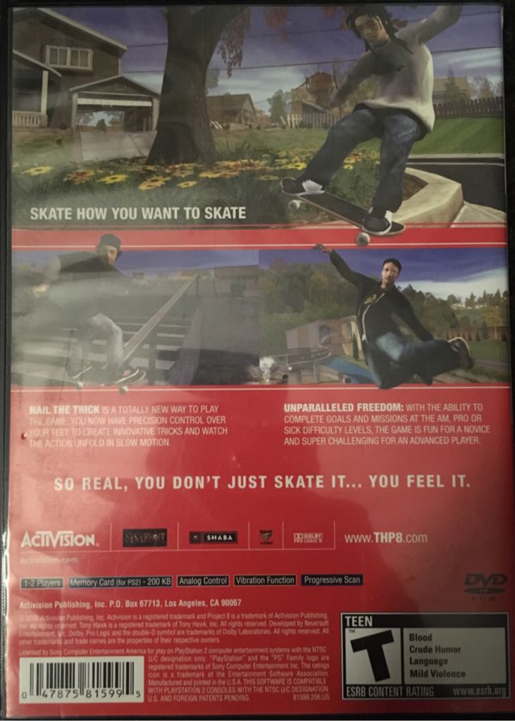 Tony Hawks Project 8 - Sony PlayStation 2 (PS2) (Activision - 1-2) video game collectible - Main Image 2