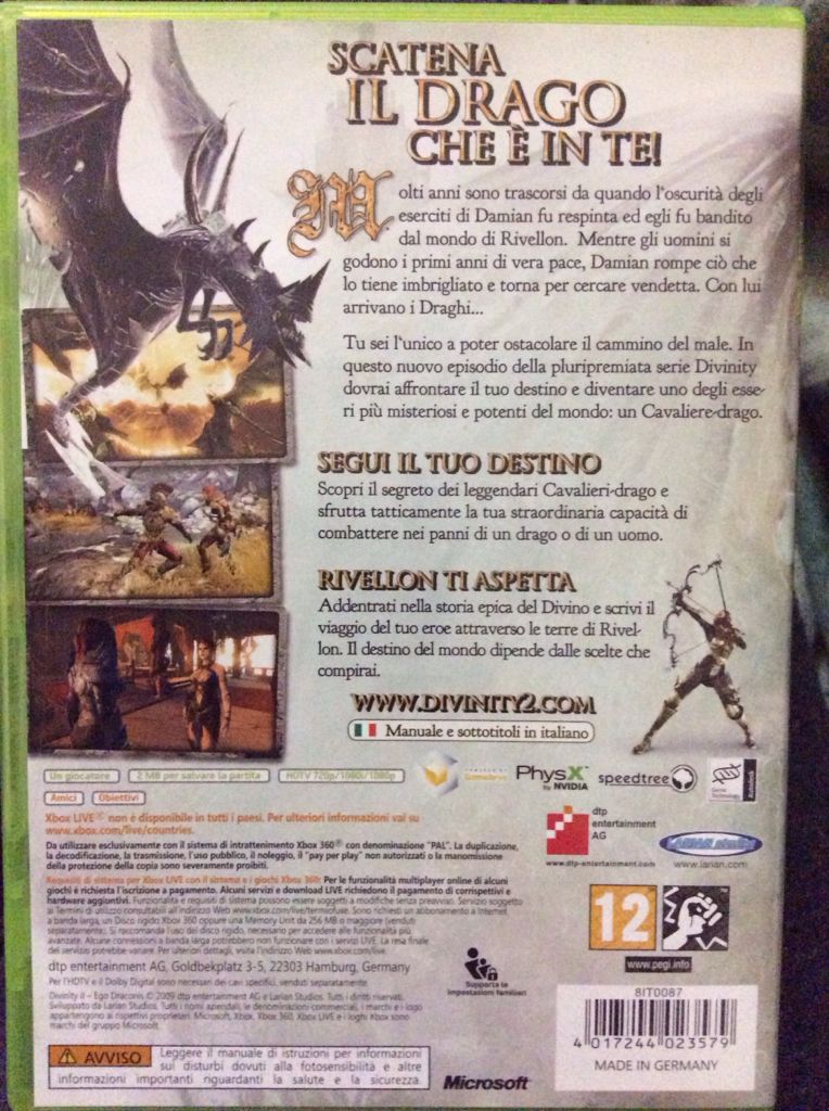Divinity II: Ego Draconis - Microsoft Xbox 360 (dtp entertainment - 1) video game collectible [Barcode 882224989572] - Main Image 2