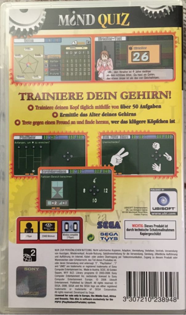 Mind Quiz - Sony PlayStation Portable (PSP) (1) video game collectible [Barcode 3307210238948] - Main Image 2