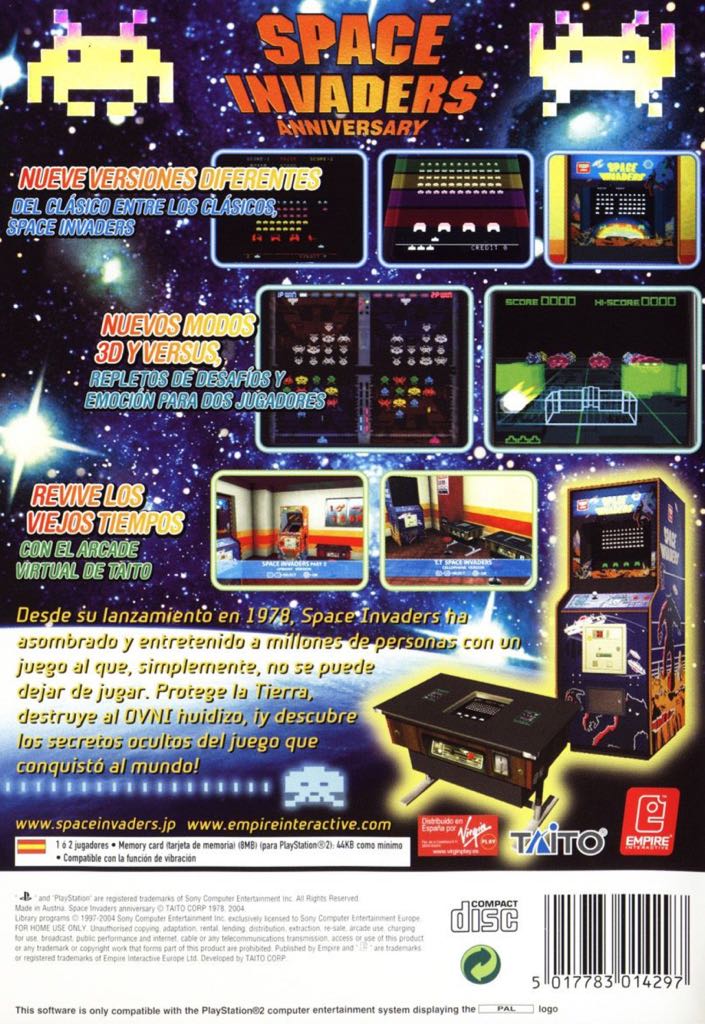 Space Invaders Anniversary - Sony PlayStation 2 (PS2) (Taito - 1-2) video game collectible [Barcode 4988611203026] - Main Image 2