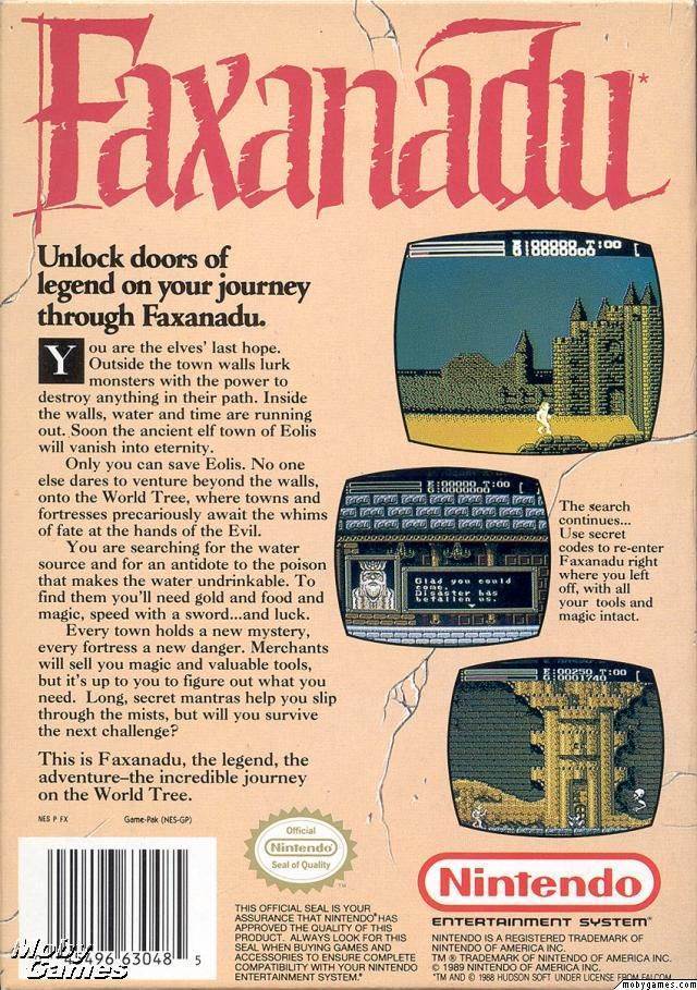 Faxanadu - Nintendo Entertainment System (NES) (Nintendo - 1) video game collectible [Barcode 045496630485] - Main Image 2