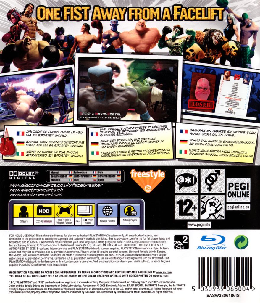 Facebreaker - Sony PlayStation 3 (PS3) (Electronic Arts/EA Games - 2) video game collectible [Barcode 5030932065001] - Main Image 2